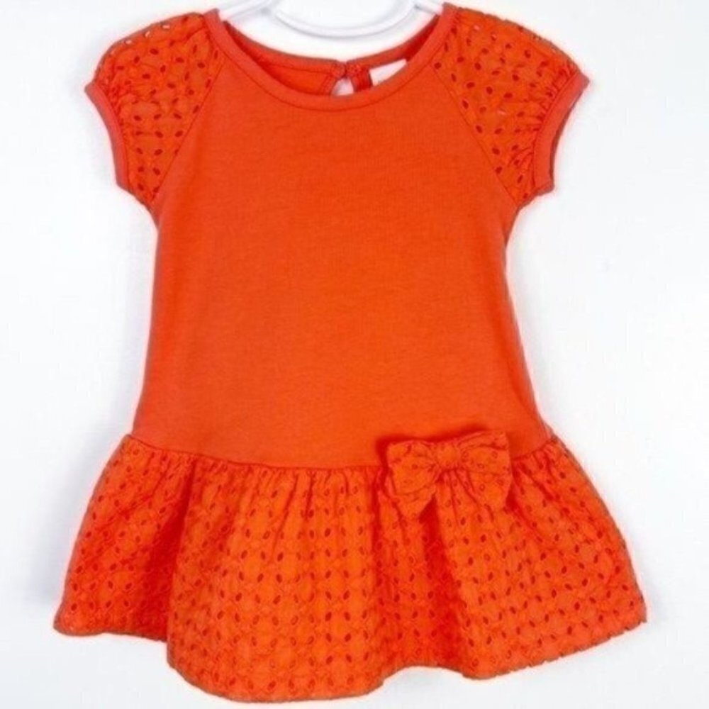 Gymboree Tangerine Cap Sleeve Key Hole Back Matching Underwear Size 12-18 Months